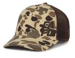 FAFO TRUCKER CAP W/ STACKED & STITCHED LOGO (DUCK CAMO / CANYON)