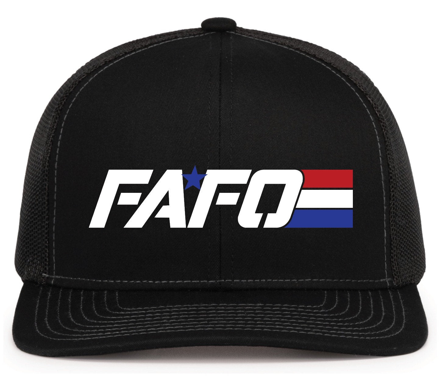 FAFO TRUCKER HAT (BLACK W/ BLACK MESH)